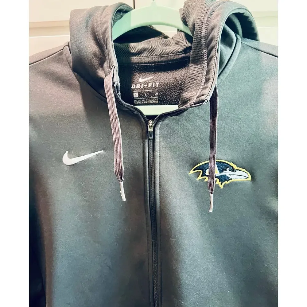 Women’s Nike size small polyester Eagles Jacket.  Black Zip Front.